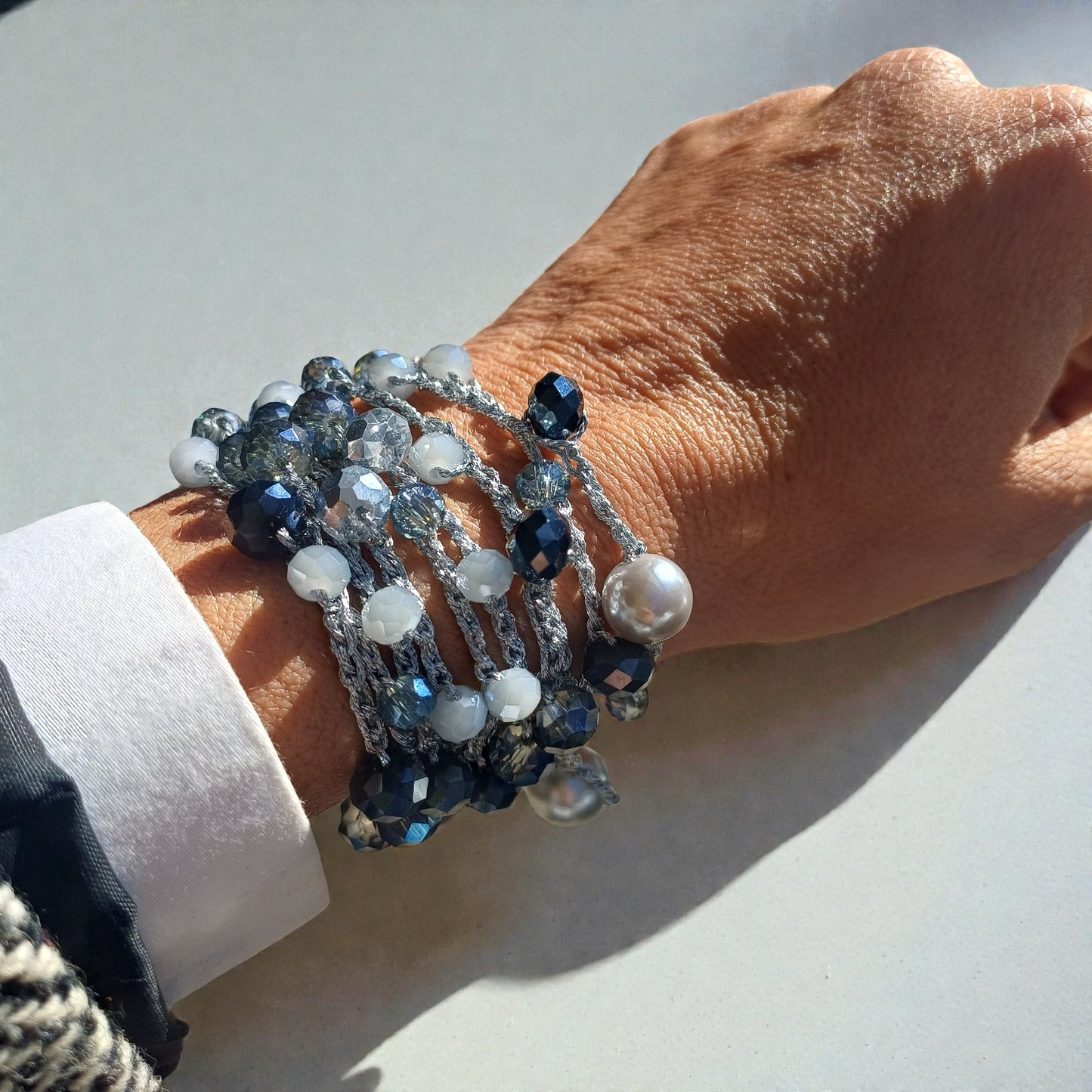 Pulseira/Colar Mil Voltas Prata & Azul