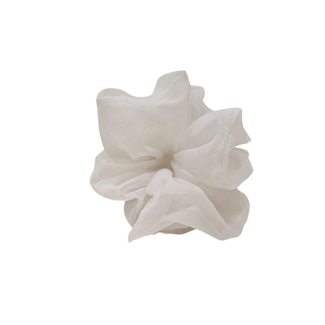 srunchie de tule-branco