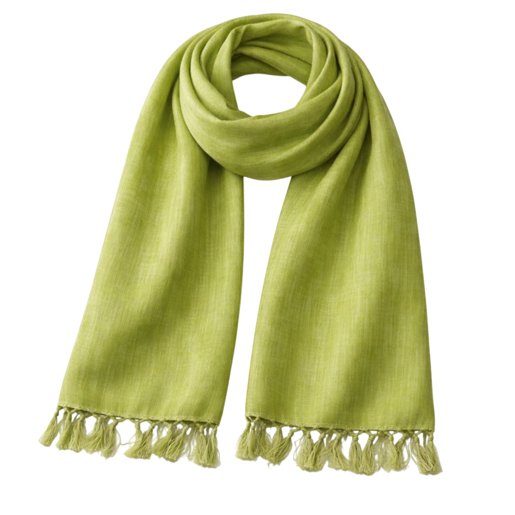 Pashmina em Seda Artesanal Verde Lima | Feita à Mão na Índia